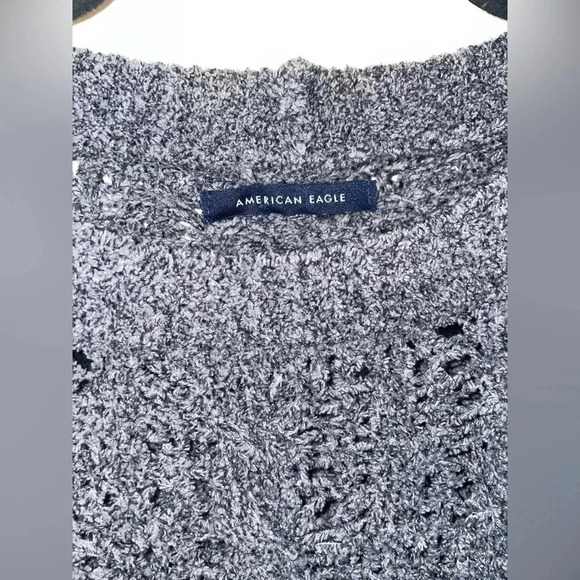 American eagle blueish/ grey chenille oversized‎ cropped sweater - Picture 3 of 5